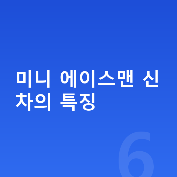 미니 에이스맨 신차 미니 에이스맨 신차의 특징