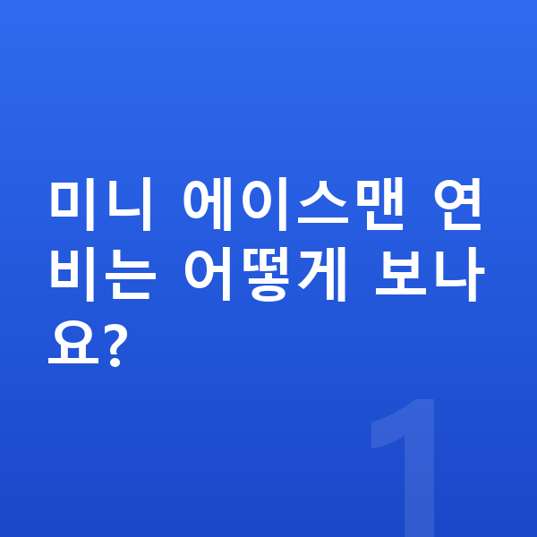 미니 에이스맨 연비 미니 에이스맨 연비는 어떻게 보나요?