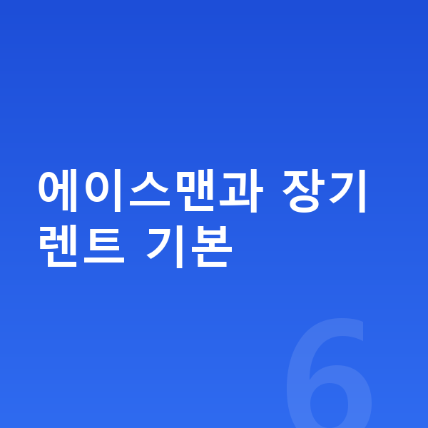 미니 에이스맨 장기렌트 에이스맨과 장기렌트 기본