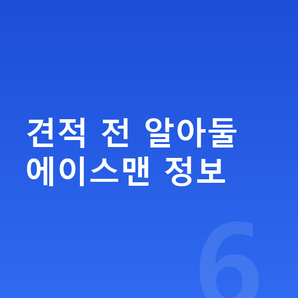 미니 에이스맨 장기렌트 견적 견적 전 알아둘 에이스맨 정보