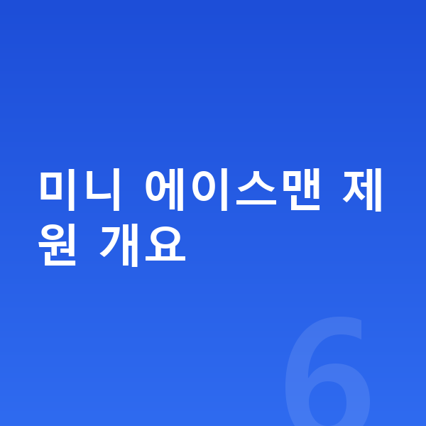 미니 에이스맨 제원 미니 에이스맨 제원 개요