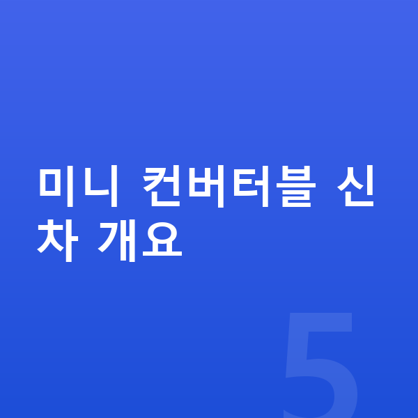 미니 컨버터블 신차 미니 컨버터블 신차 개요