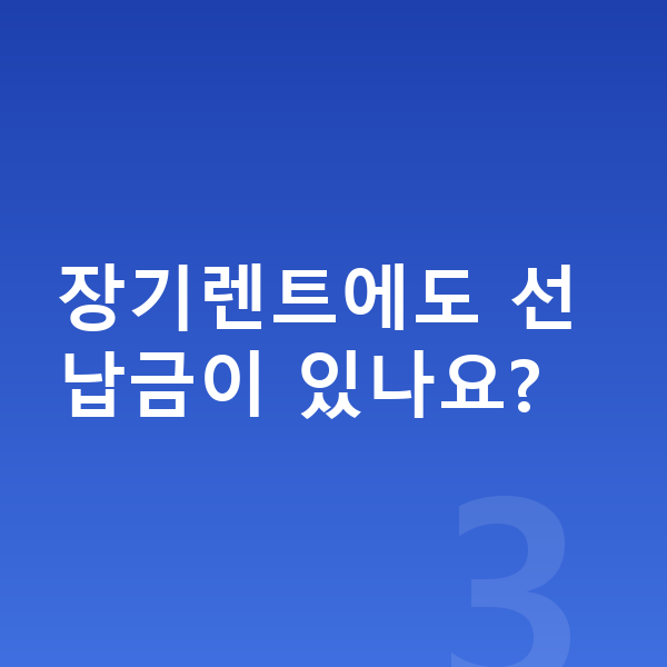 미니 컨버터블 장기렌트 장기렌트에도 선납금이 있나요?