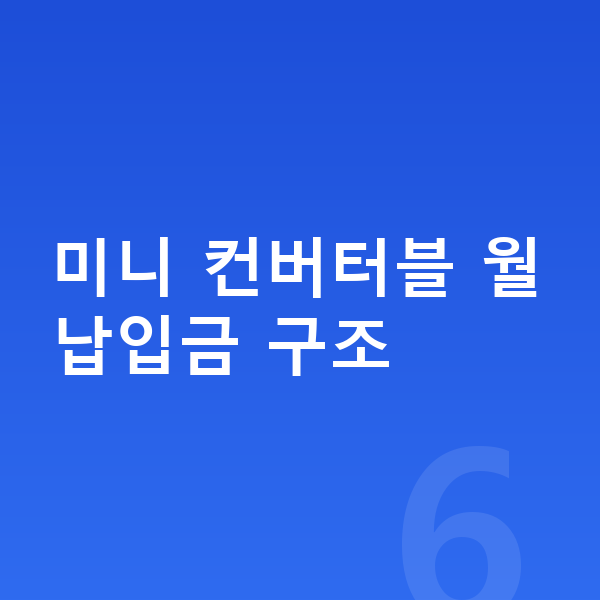 미니 컨버터블 장기렌트 월납입금 미니 컨버터블 월납입금 구조