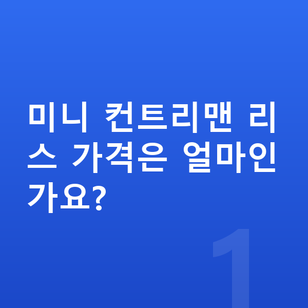 미니 컨트리맨 리스 가격 미니 컨트리맨 리스 가격은 얼마인가요?