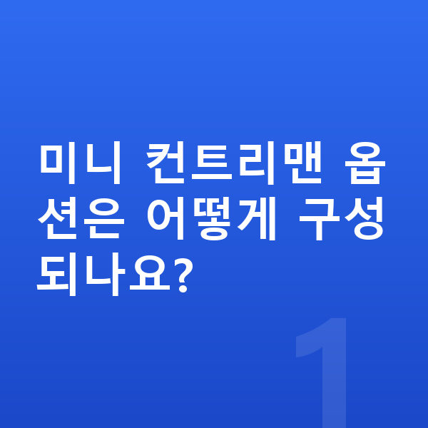 미니 컨트리맨 옵션 미니 컨트리맨 옵션은 어떻게 구성되나요?