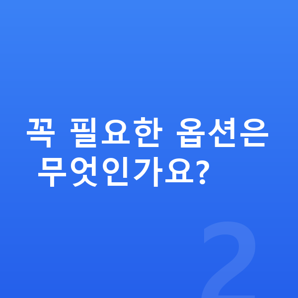 미니 컨트리맨 옵션 꼭 필요한 옵션은 무엇인가요?