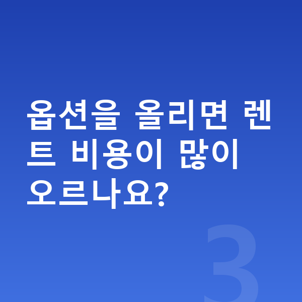 미니 컨트리맨 옵션 옵션을 올리면 렌트 비용이 많이 오르나요?