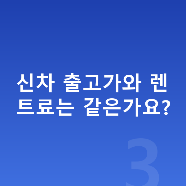 미니 컨트리맨 일렉트릭 신차 신차 출고가와 렌트료는 같은가요?