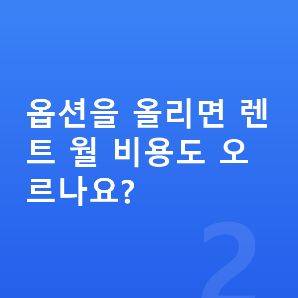 미니 컨트리맨 일렉트릭 옵션 옵션을 올리면 렌트 월 비용도 오르나요?