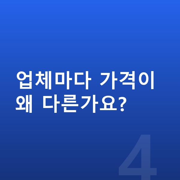 미니 컨트리맨 장기렌트 가격 업체마다 가격이 왜 다른가요?