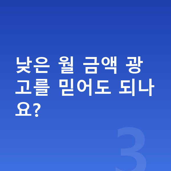 미니 쿠퍼 리스 견적 낮은 월 금액 광고를 믿어도 되나요?