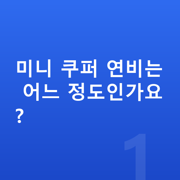 미니 쿠퍼 연비 미니 쿠퍼 연비는 어느 정도인가요?