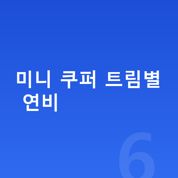 미니 쿠퍼 연비 미니 쿠퍼 트림별 연비