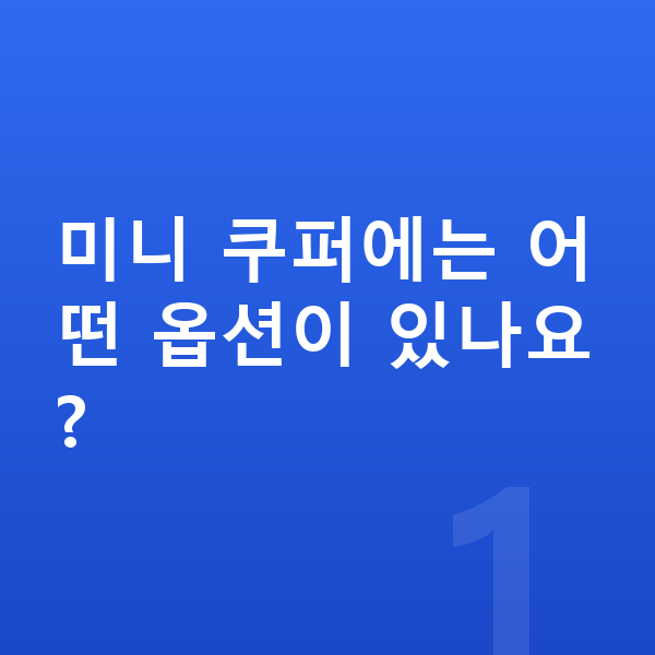 미니 쿠퍼 옵션 미니 쿠퍼에는 어떤 옵션이 있나요?