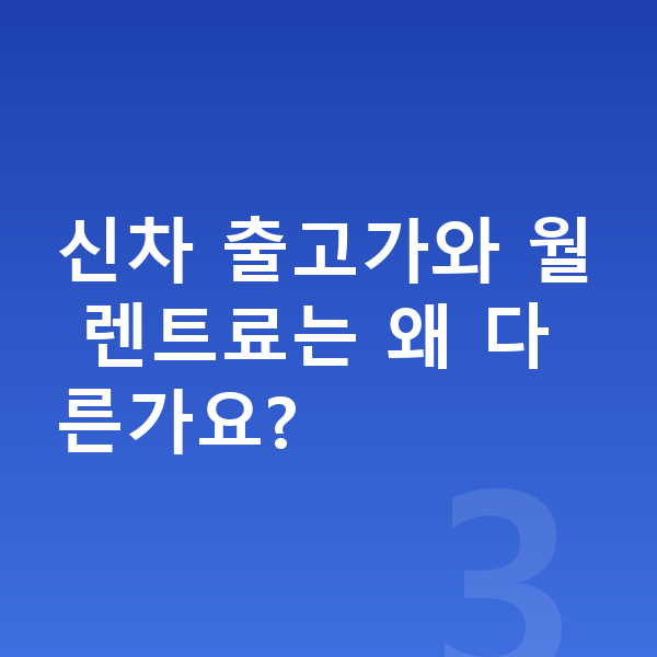 미니 쿠퍼 일렉트릭 가격 신차 출고가와 월 렌트료는 왜 다른가요?