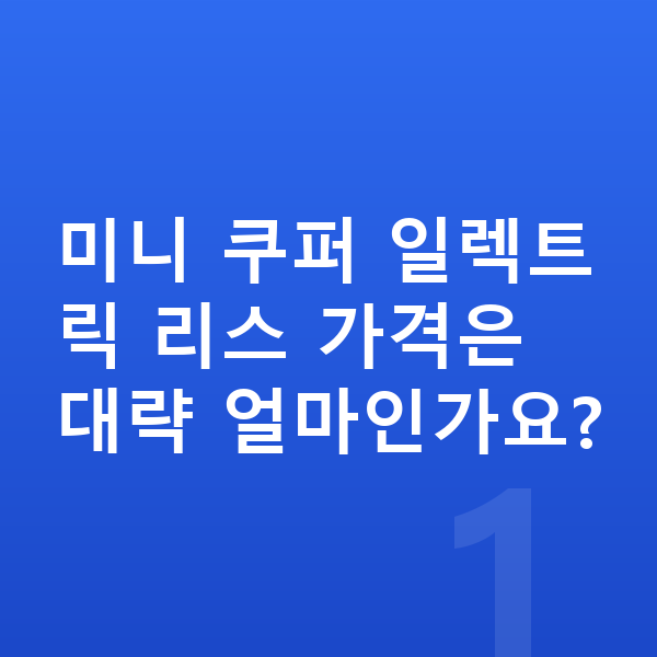 미니 쿠퍼 일렉트릭 리스 가격 미니 쿠퍼 일렉트릭 리스 가격은 대략 얼마인가요?