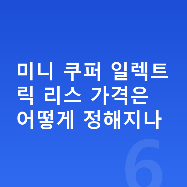 미니 쿠퍼 일렉트릭 리스 가격 미니 쿠퍼 일렉트릭 리스 가격은 어떻게 정해지나