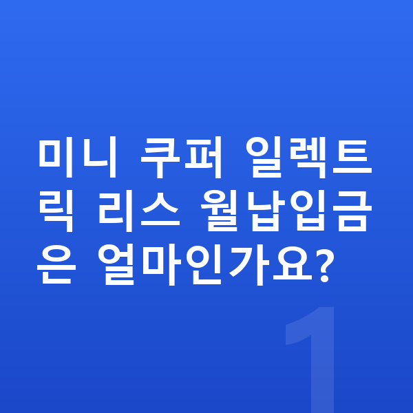 미니 쿠퍼 일렉트릭 리스 월납입금 미니 쿠퍼 일렉트릭 리스 월납입금은 얼마인가요?