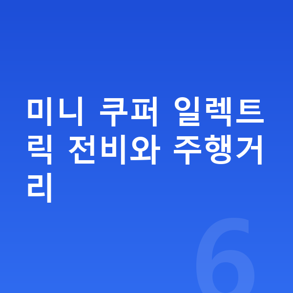 미니 쿠퍼 일렉트릭 연비 미니 쿠퍼 일렉트릭 전비와 주행거리