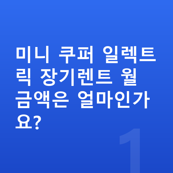 미니 쿠퍼 일렉트릭 장기렌트 미니 쿠퍼 일렉트릭 장기렌트 월 금액은 얼마인가요?