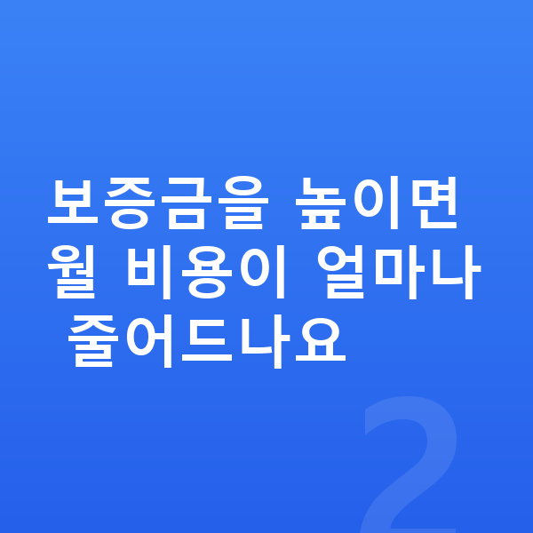 미니 쿠퍼 장기렌트 보증금 보증금을 높이면 월 비용이 얼마나 줄어드나요