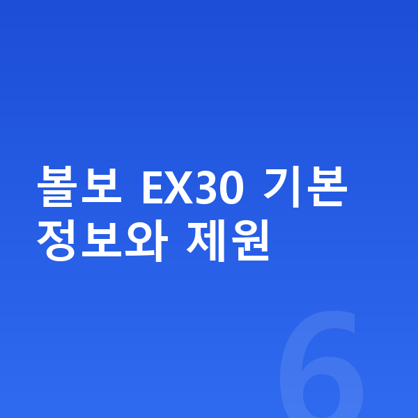 볼보 EX30 리스 월납입금 볼보 EX30 기본 정보와 제원
