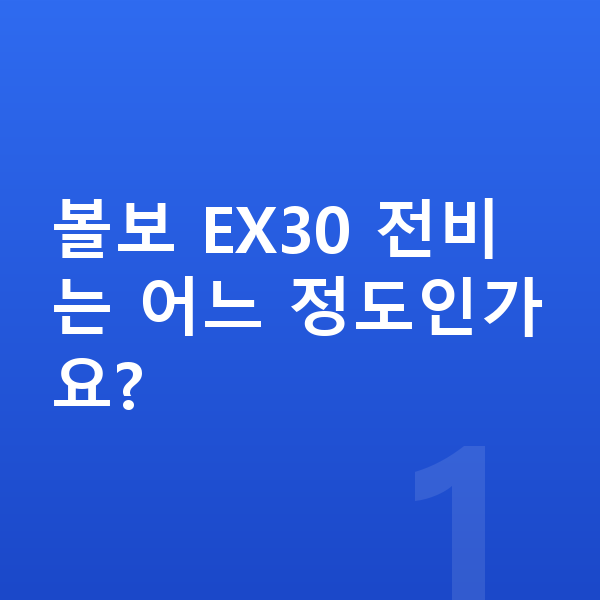 볼보 EX30 연비 볼보 EX30 전비는 어느 정도인가요?