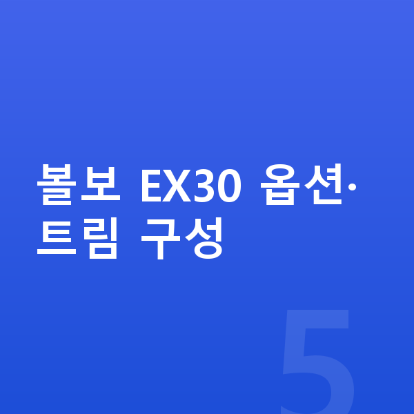 볼보 EX30 옵션 볼보 EX30 옵션·트림 구성