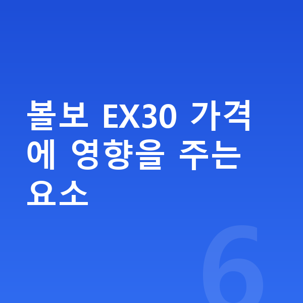 볼보 EX30 장기렌트 가격 볼보 EX30 가격에 영향을 주는 요소