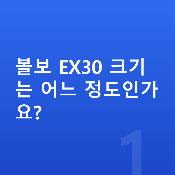 볼보 EX30 제원 볼보 EX30 크기는 어느 정도인가요?