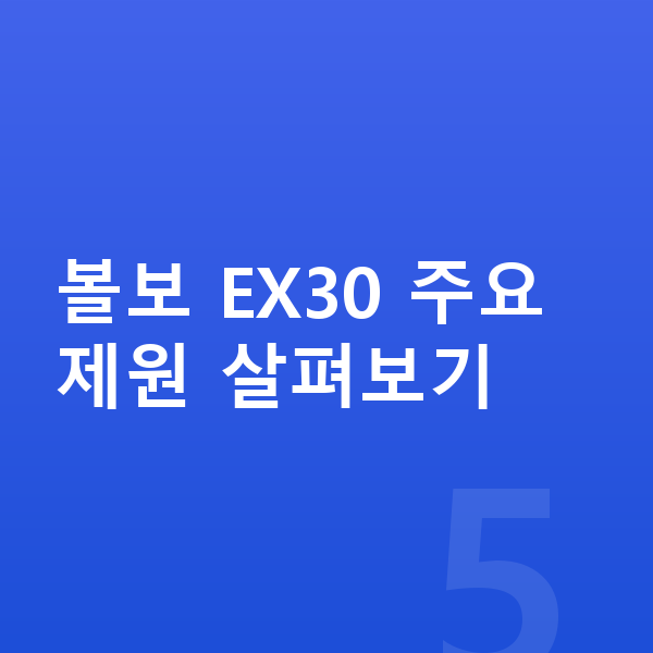 볼보 EX30 제원 볼보 EX30 주요 제원 살펴보기