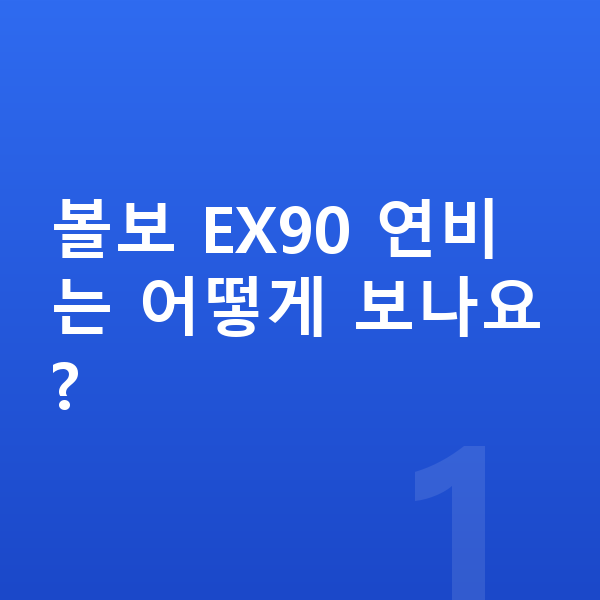 볼보 EX90 연비 볼보 EX90 연비는 어떻게 보나요?