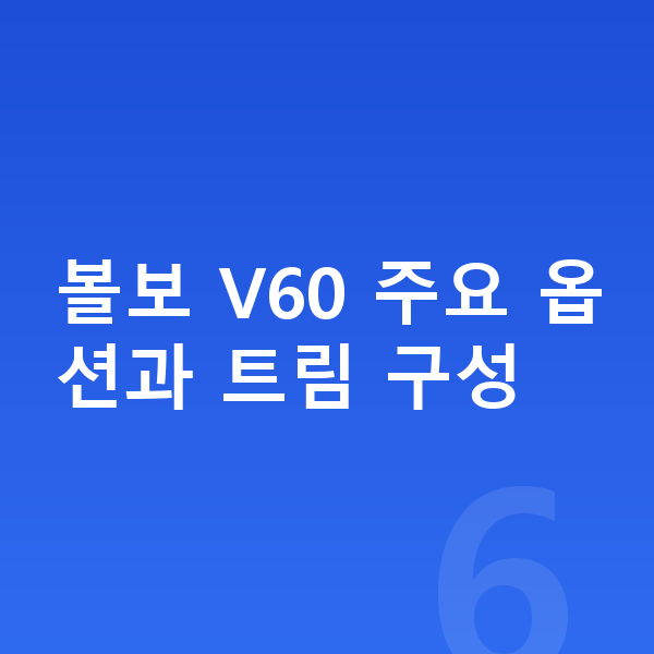 볼보 V60 옵션 볼보 V60 주요 옵션과 트림 구성