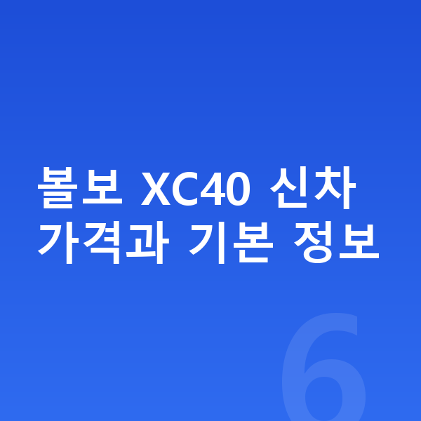 볼보 XC40 가격 볼보 XC40 신차 가격과 기본 정보