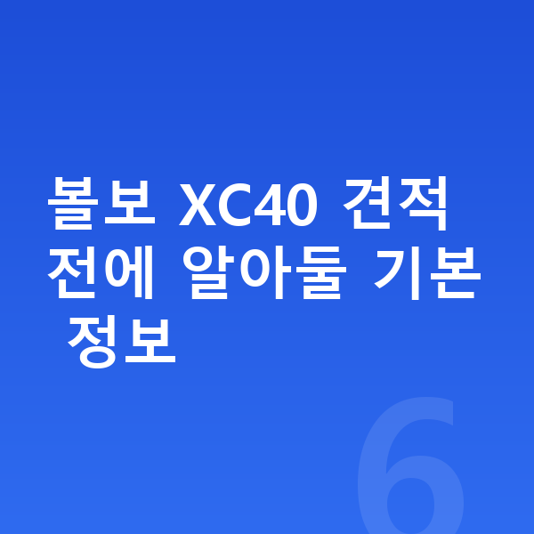 볼보 XC40 견적 볼보 XC40 견적 전에 알아둘 기본 정보