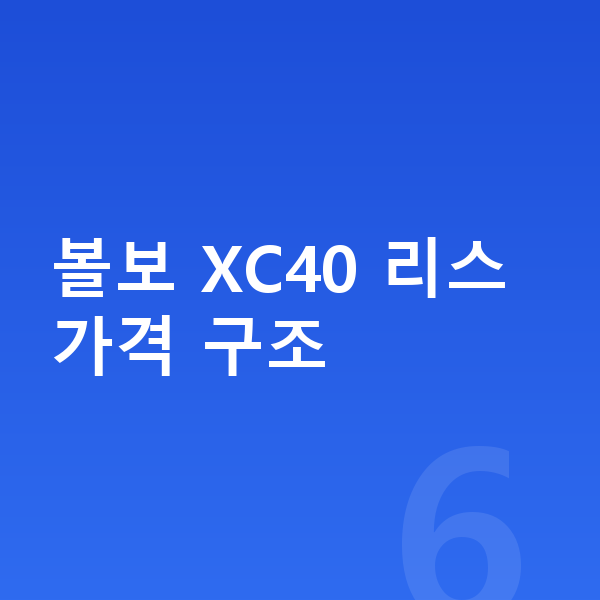 볼보 XC40 리스 가격 볼보 XC40 리스 가격 구조