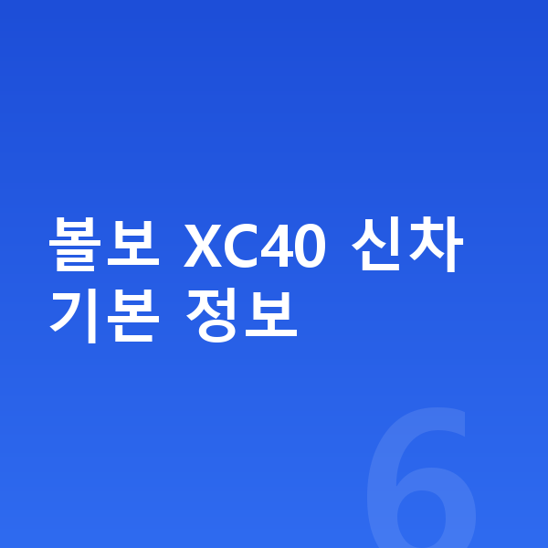 볼보 XC40 신차 볼보 XC40 신차 기본 정보
