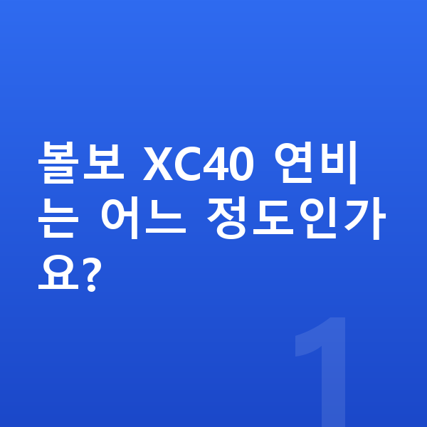볼보 XC40 연비 볼보 XC40 연비는 어느 정도인가요?