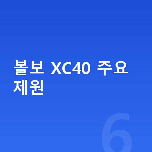 볼보 XC40 제원 볼보 XC40 주요 제원