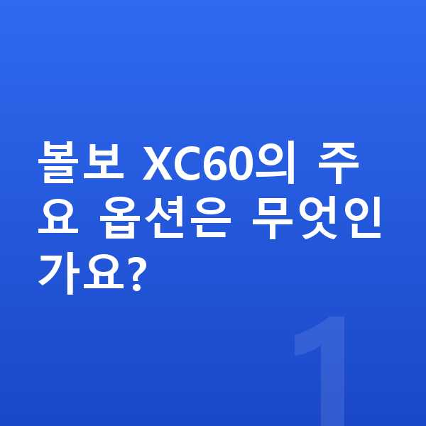 볼보 XC60 옵션 볼보 XC60의 주요 옵션은 무엇인가요?