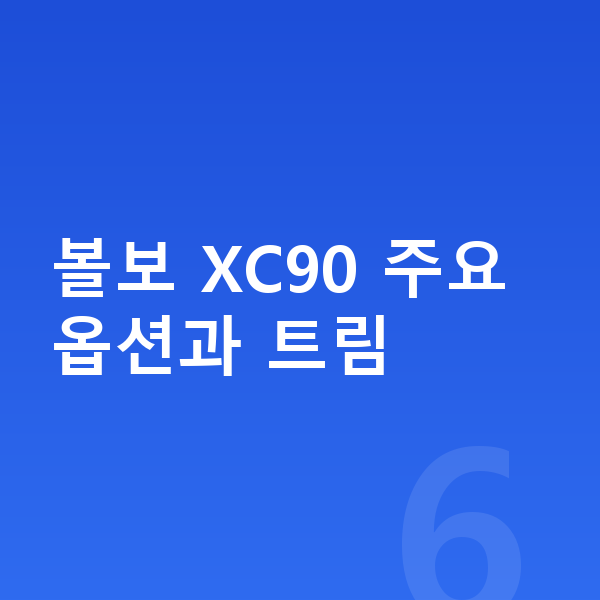 볼보 XC90 옵션 볼보 XC90 주요 옵션과 트림