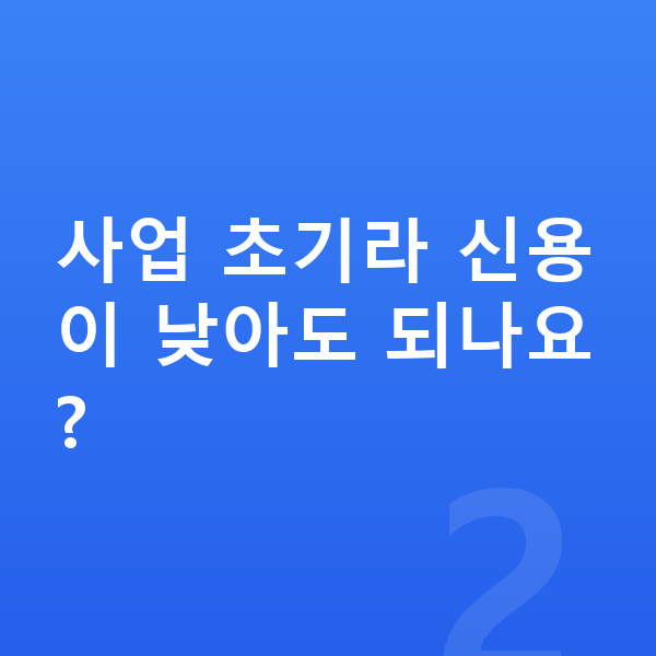 사업자장기렌트 사업 초기라 신용이 낮아도 되나요?
