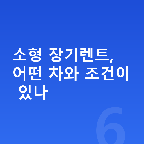 소형장기렌트 소형 장기렌트, 어떤 차와 조건이 있나