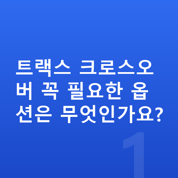 쉐보레 트랙스 크로스오버 옵션 트랙스 크로스오버 꼭 필요한 옵션은 무엇인가요?