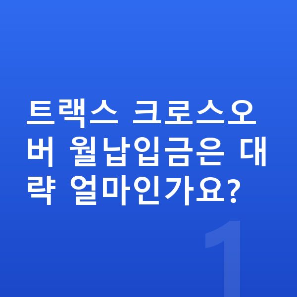 쉐보레 트랙스 크로스오버 장기렌트 월납입금 트랙스 크로스오버 월납입금은 대략 얼마인가요?