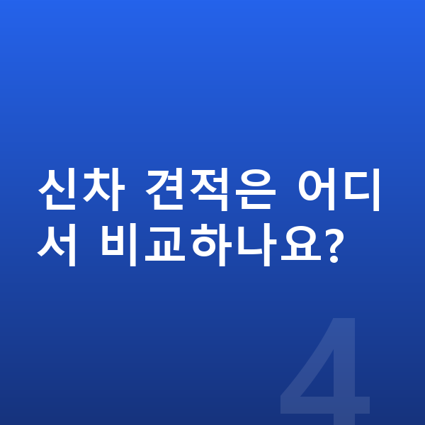 신차장기렌트 견적 신차 견적은 어디서 비교하나요?