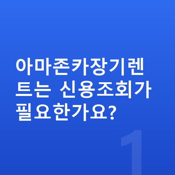 아마존카장기렌트 아마존카장기렌트는 신용조회가 필요한가요?
