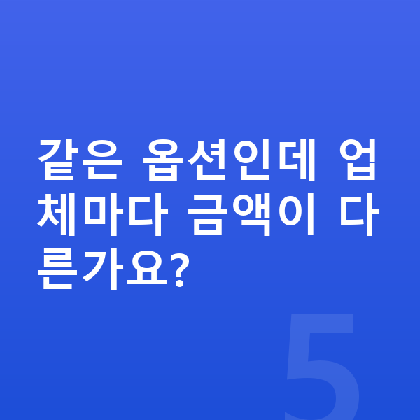 아우디 A3 옵션 같은 옵션인데 업체마다 금액이 다른가요?