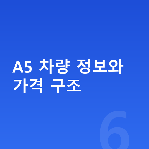 아우디 A5 리스 가격 A5 차량 정보와 가격 구조